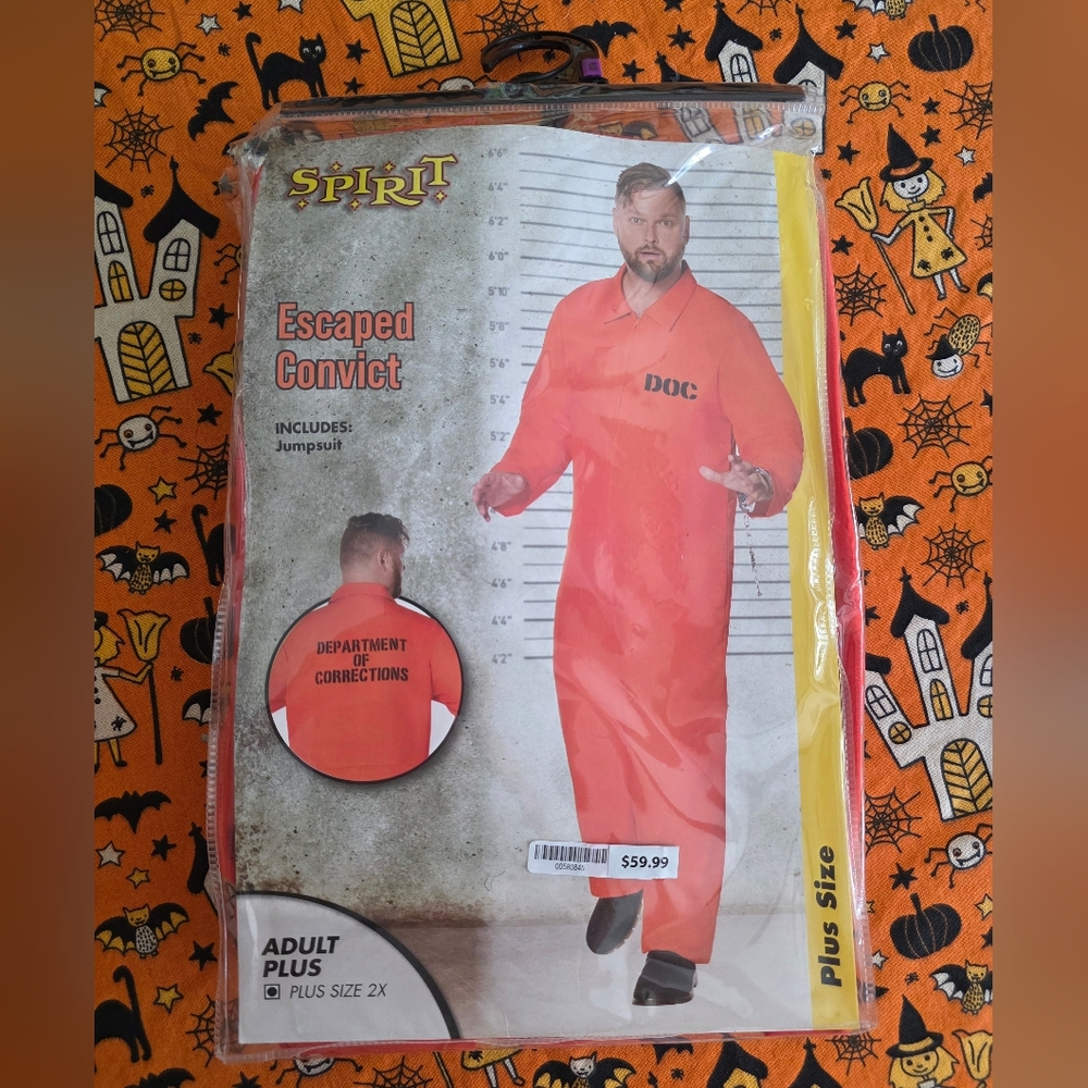 Plus Size -  Escaped Convict Costume - Bold Orange